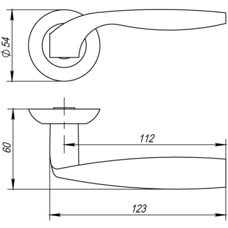 Separate handle Fuaro Boston Ar Cp-8, square 8x140 mm, screed m4 10x50x50 mm, color chromium-2