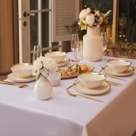 The tablecloth "Ethel" Cozy 150*250 +/- 3cm, cell, pl. 192 g/m2, hl with VGMO-5