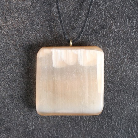 Pendant "Mandala", square, selenite-1