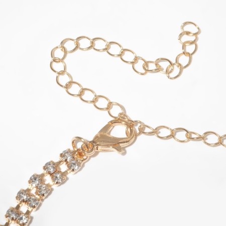 Choker "Waterfall" mini, white color in gold, 30 cm-1