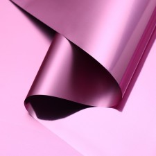 Film for decor and floristry, lilac, plain, glossy, pink, roll 1 pcs., 58 cm x 5 m