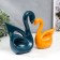 Souvenir Ceramics "Swans Blue and Orange" Gloss Set 2 pcs 14x6x15 15x20x20 cm