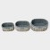 A set of handmade interior baskets LadOM, oval, 3 pcs, size: 20 × 11 × 9 cm, 23 × 15 × 10 cm, 28 × 19 × 11 cm