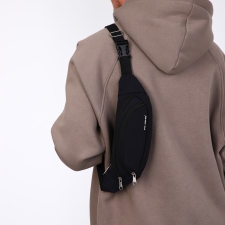 Lightning waist bag, 2 outer pockets, black color-7