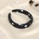 Hair rim "jeannette" style circles, 3 cm, white-black