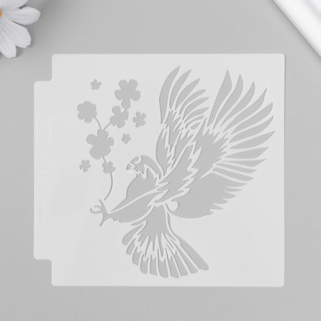 Stencil plastic "bird" set 6 pcs 13x13 cm-4