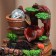Fountain "Waterfall from barrels under the tree" 28x23 cm (with backlight)