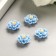 Decor for creativity plastic "Blue peonies", set of 30 pcs. 1x1 cm