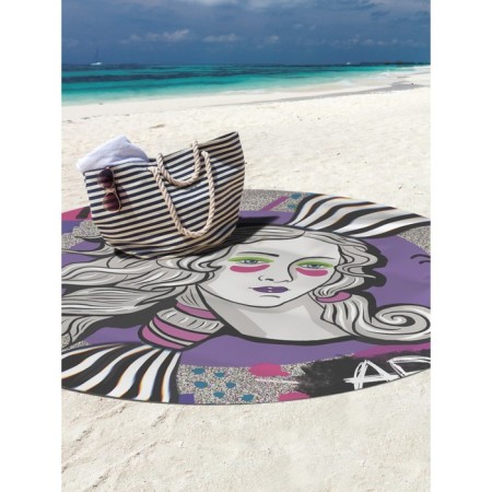 Pareo and beach rug "Graffiti Venus", D = 150 cm-1