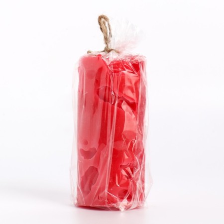 Candle-cylinder "openwork", 6x15 cm, red-3