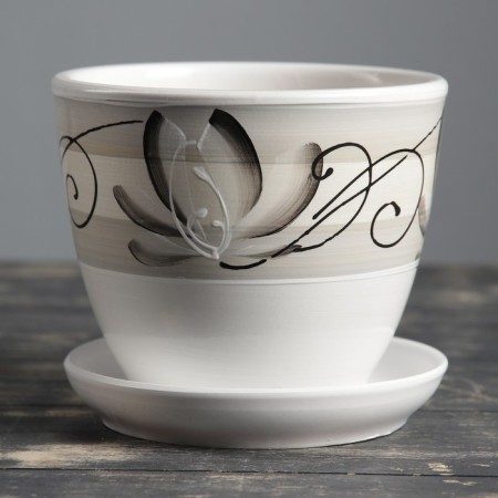 Pot floral lotus white 1 liter-1