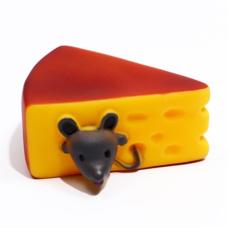 Игрушка пищащая "Мышкин сыр" для собак, 10.5 x 9 см-1