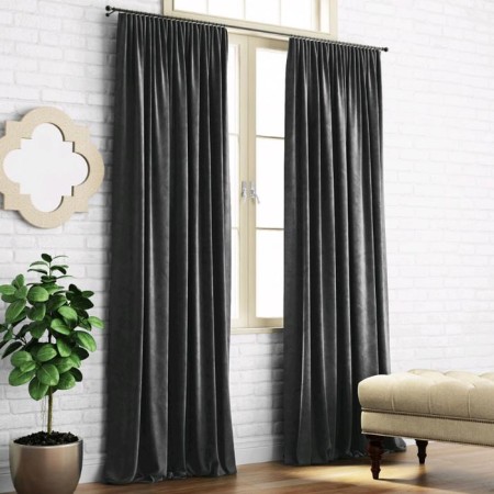 Set of curtains "Kim", size 200 x 270 cm - 2 pcs, wet asphalt