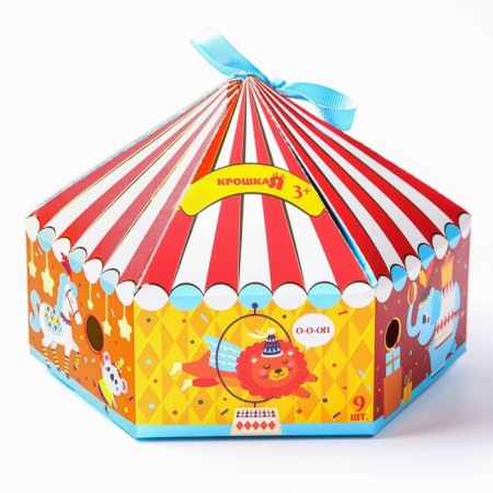A set of developing tactile balls "Circus", with a squeak, 9 pcs, crumb I-6