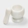 A mortar with a “marble” push, made of natural stone, white color