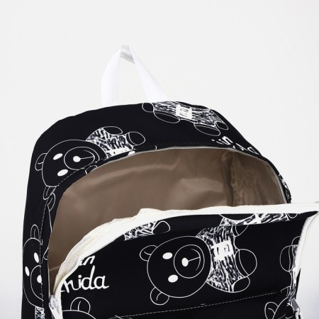 Youth backpack on lightning from textiles, 4 pockets, black color-5