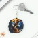 Key keychain wooden "twins", space, 4.5 x 6 cm