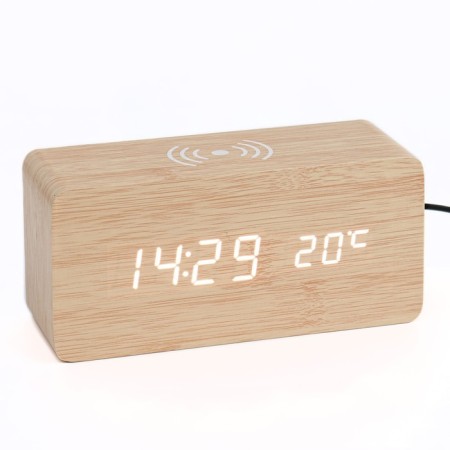 Clock - an alarm clock "number" desktop "desktop with a thermometer and wireless Qi charging-1