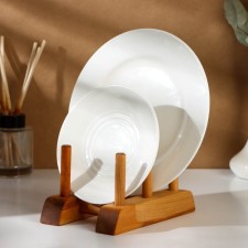 A stand for cutting boards, covers and plates of ADELICA, 17 × 13 × 13 cm, saturated with mineral oil, birch