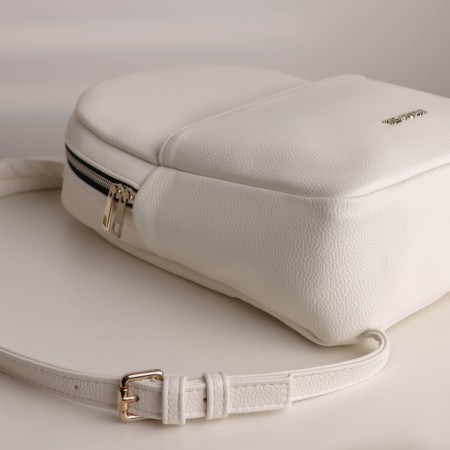 A backpack with a zipper, Textura, external pocket, white color-8