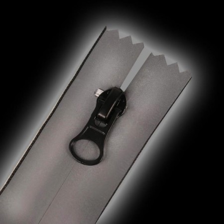Lightning “Spiral”, No. 7, detachable, waterproof, reflective, automatic lock, 70 cm, gray color gray-3