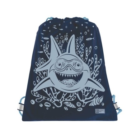 A bag for shoes 420 x 340 mm, silkography, reflective elements, phoenix "Shark"