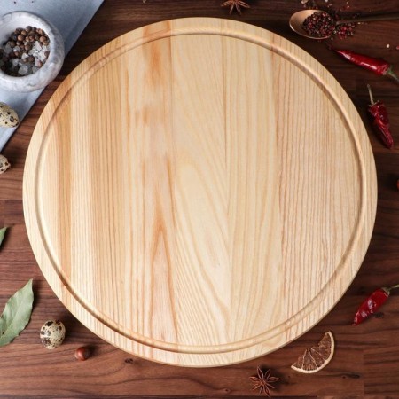 Menzhitsa wooden "Round", with a cutting board and a saucer, D-40 cm, an array of ash-1
