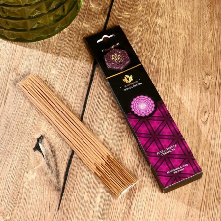 Aromanabar "chakra" (set of 40 sticks) and a rose, lavender stand, geranium-1