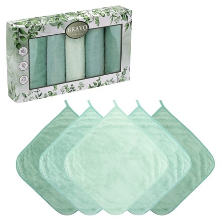 Set of towels "season", size 30x30 cm, mint color, 5 pcs