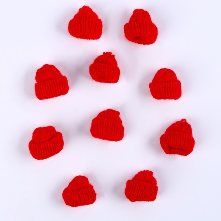 Knitted hat knitted, set 10 pcs., Red color-1