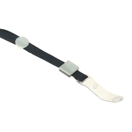 Baiga tape, 10 mm x 80 cm, dense, with a runner and with silicone clamp, black-1