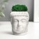 Concrete Kashpo "Buddha" with moss 7*6 cm white (moss green stabilized)