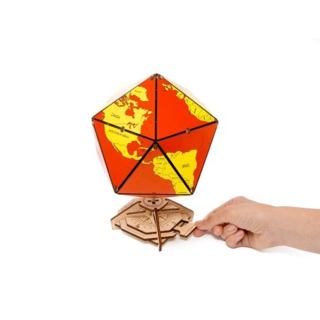 Designer Wooden 3D Ewa Globe Icosahedron with a secret (box, safe) red-14