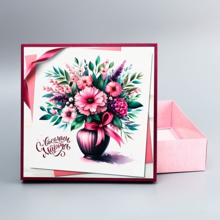 The box is folding, the lid is, “Bouquet of flowers”, 30 x 30 x 8 cm without a window-4