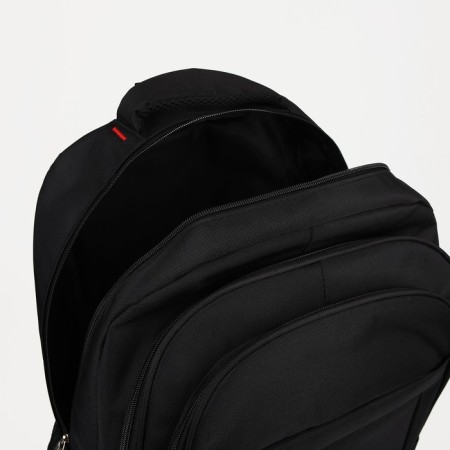 Male backpack, Marat, 3 lightning departments, 3 external pockets, black color-3