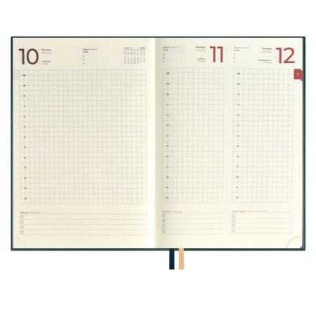 Dated 2025 diary, Escalada, A5+ 176 sheets, integral cover, artificial leather, foil embroidery, lies, block 80 g/m2, green block-1