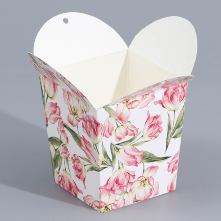 Bonbonniere box, gift packaging, “flowers”, 7.5 x 8 x 7.5 cm-2