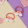 Hair gum "Gloss" (set 2 pcs) Rainbow, 3 cm, red