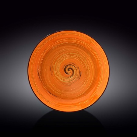 Deep plate Wilmax England Spiral, D = 25.5 cm, 350 ml, Orange color