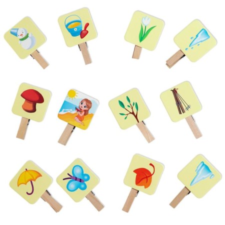 Board game "Seasons" with clothespins, 2+-2