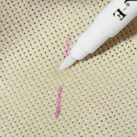 Bilateral fabric marker, 16 cm, self -perishable, ink deleter, purple/white color-3