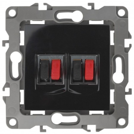 Double audio socket, IP20, era12, black