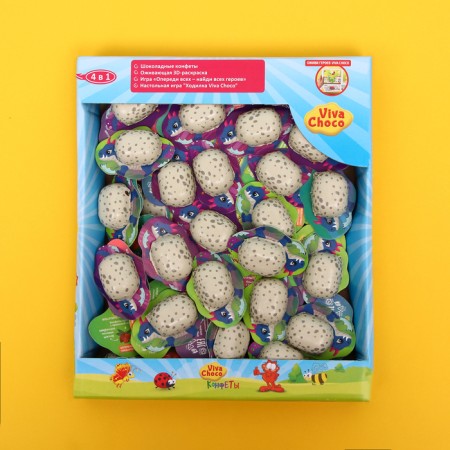 Chocolate milk curly Vivachoco "Dino" assorted. 340 g