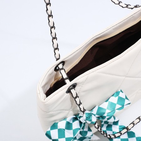 Zipper bag with lightning, white color-4