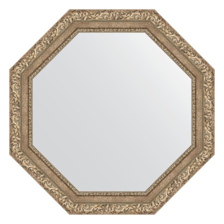 Mirror in the baguette frame, an antique silver vignette 85 mm, 75.4x75.4 cm