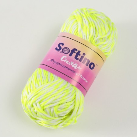 Glass luminous 100% Lavsan "Shiii" melange 50 g 50 m white-neonon-yellow-1