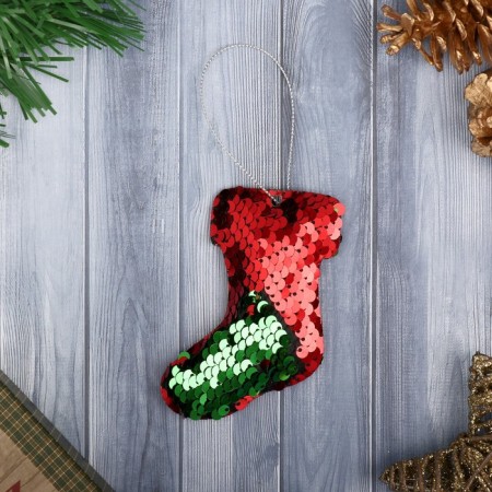 Soft suspension "Boot - festive overflow" 7*9.5 cm, mix-1