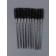 Brushes for eyebrows and eyelashes, set - 10 pcs, 10 cm, black/transparent color