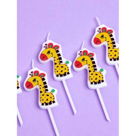 Candles for the cake "Giraffes", 5 pcs, yellow-1