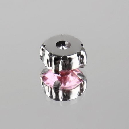 Rhinestones are sewing "circle", in the frame, d = 10 mm, 20 pcs, pink color-2